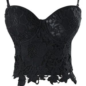 Lace Bustier Bra/Bralette Crop Top - Small (NWOT)